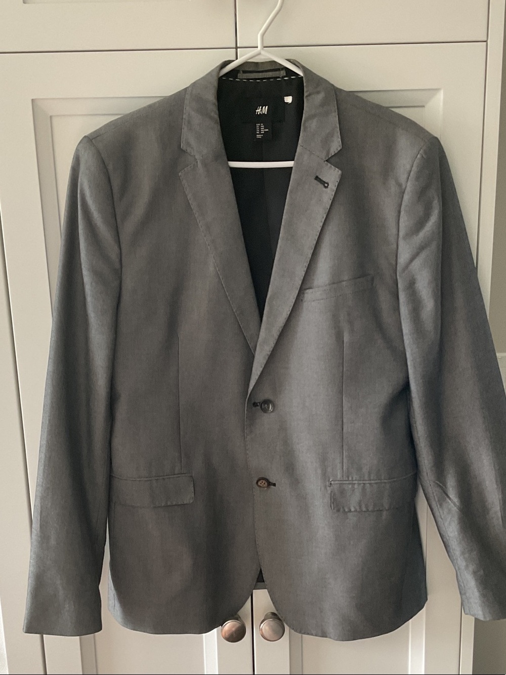 H&M Men's Charcoal Gray Single-Breasted Blazer